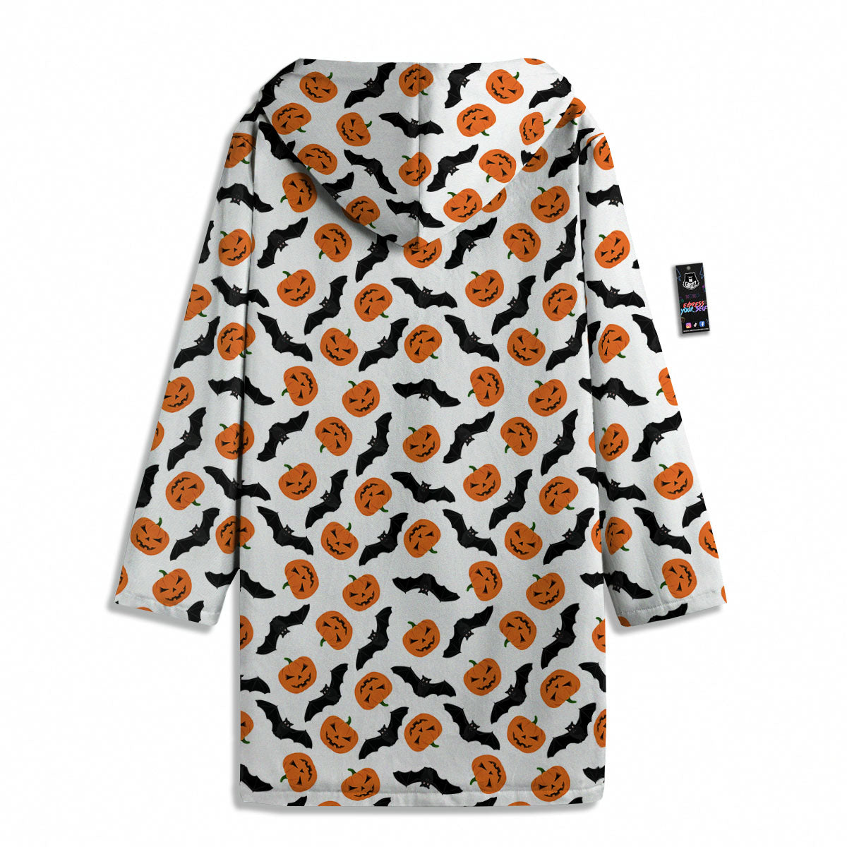 Pumpkin And Bat Halloween Print Pattern Men's Windbreaker Jacket-grizzshop