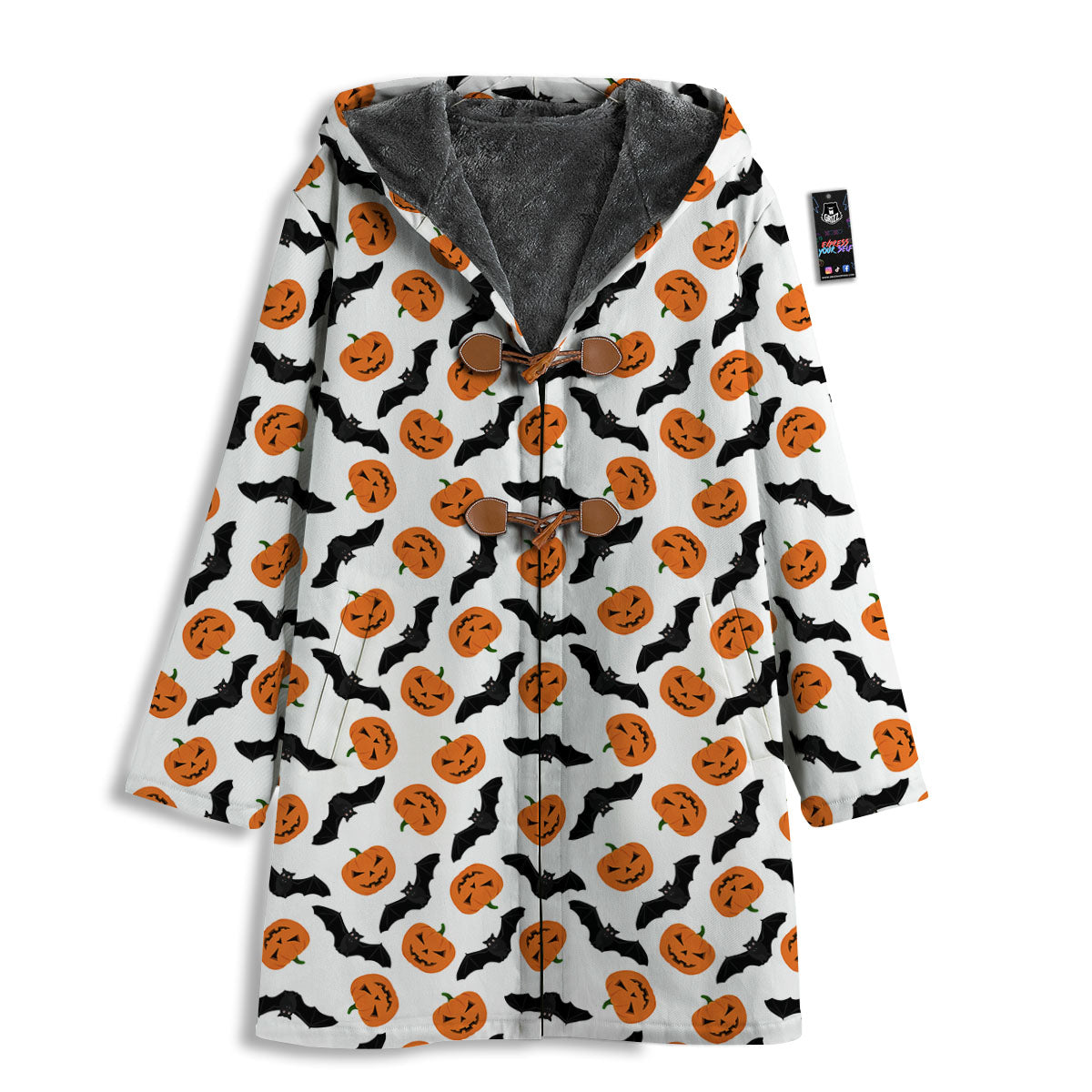 Pumpkin And Bat Halloween Print Pattern Men's Windbreaker Jacket-grizzshop