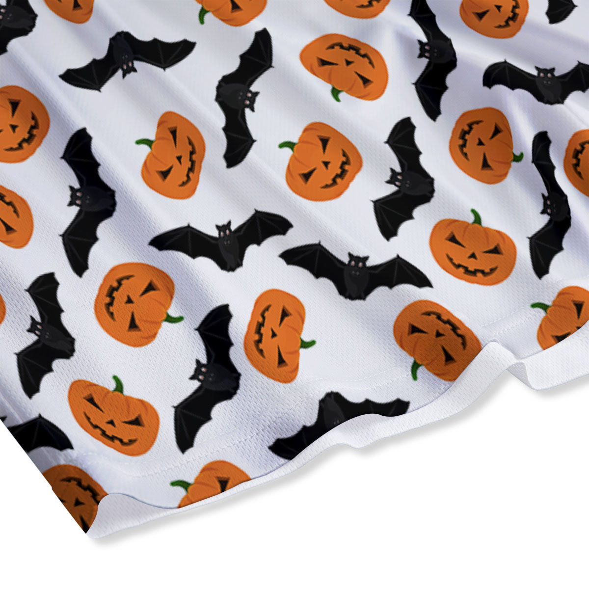 Pumpkin And Bat Halloween Print Pattern Mesh Shorts