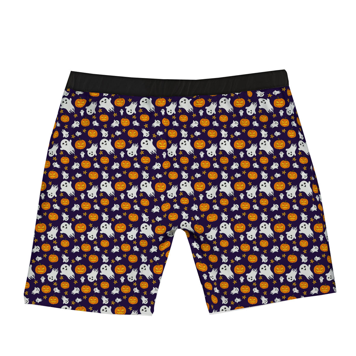 Pumpkin And Ghost Print Pattern Boxer Briefs-grizzshop