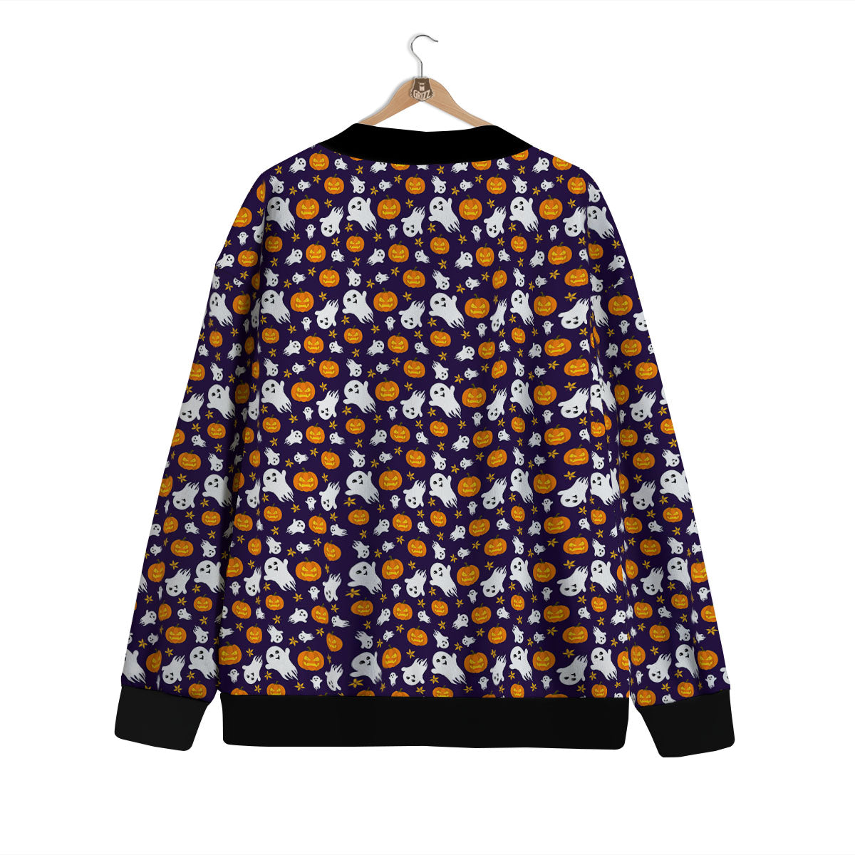 Pumpkin And Ghost Print Pattern Cardigan-grizzshop