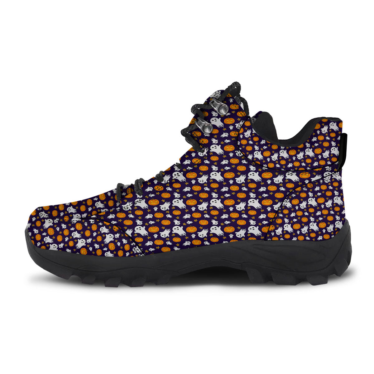 Pumpkin And Ghost Print Pattern Hiking Shoes-grizzshop