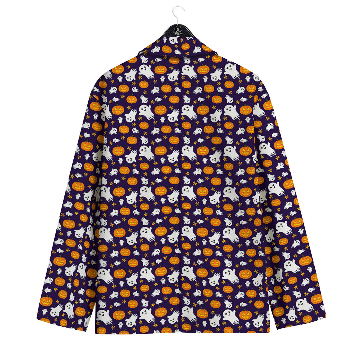 Pumpkin And Ghost Print Pattern Men's Sport Coat-grizzshop