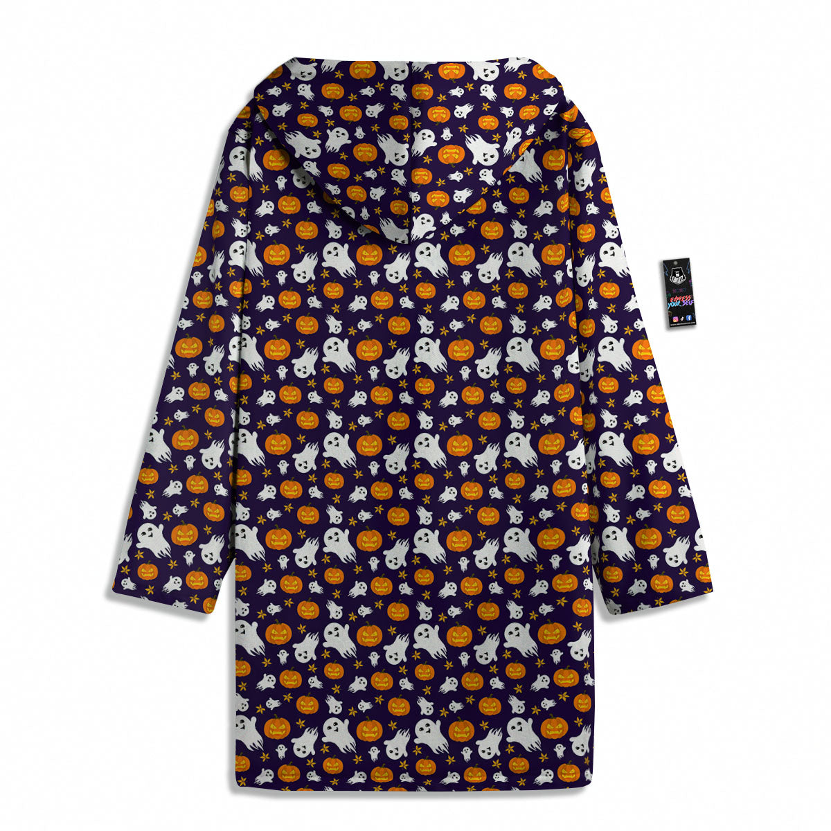 Pumpkin And Ghost Print Pattern Men's Windbreaker Jacket-grizzshop