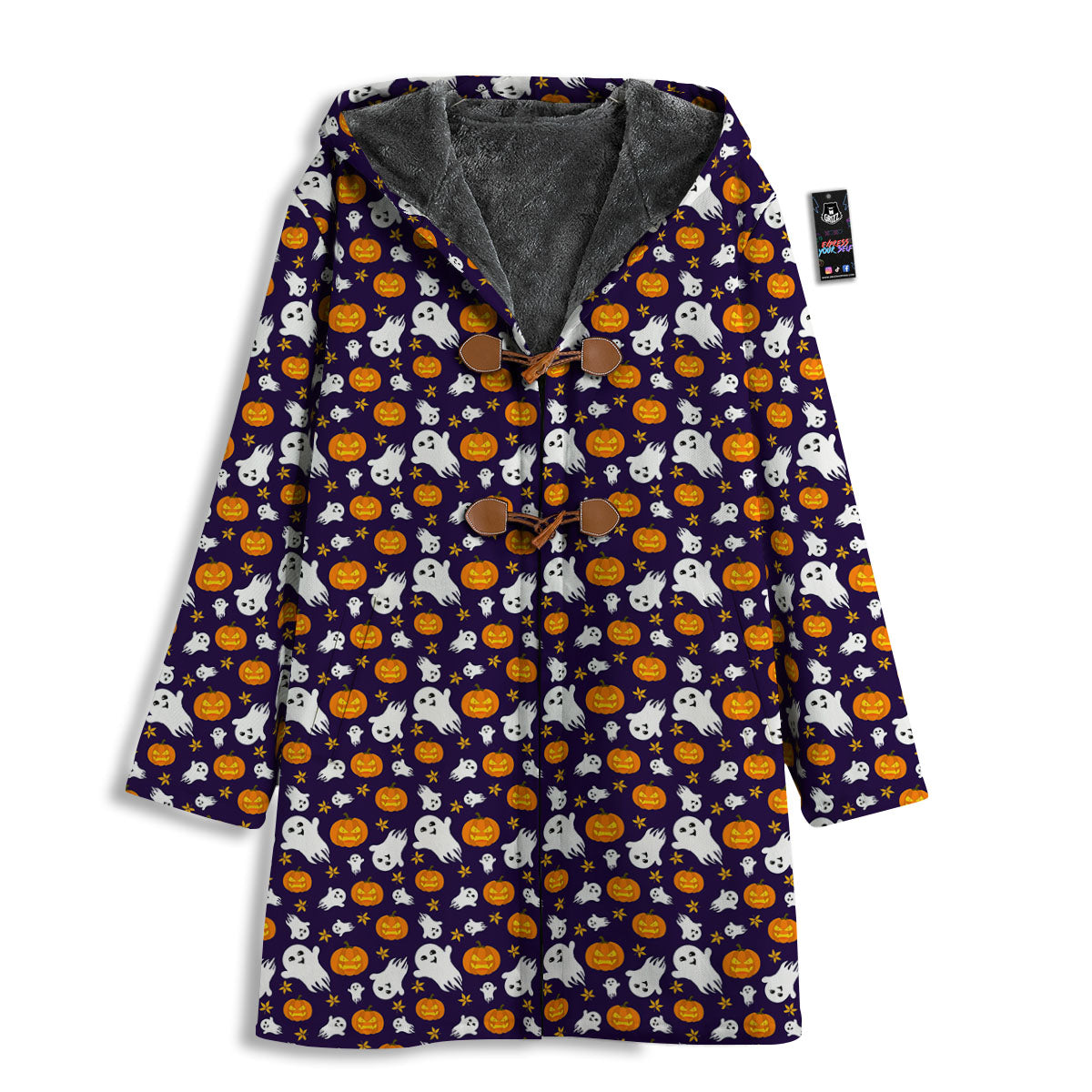 Pumpkin And Ghost Print Pattern Men's Windbreaker Jacket-grizzshop