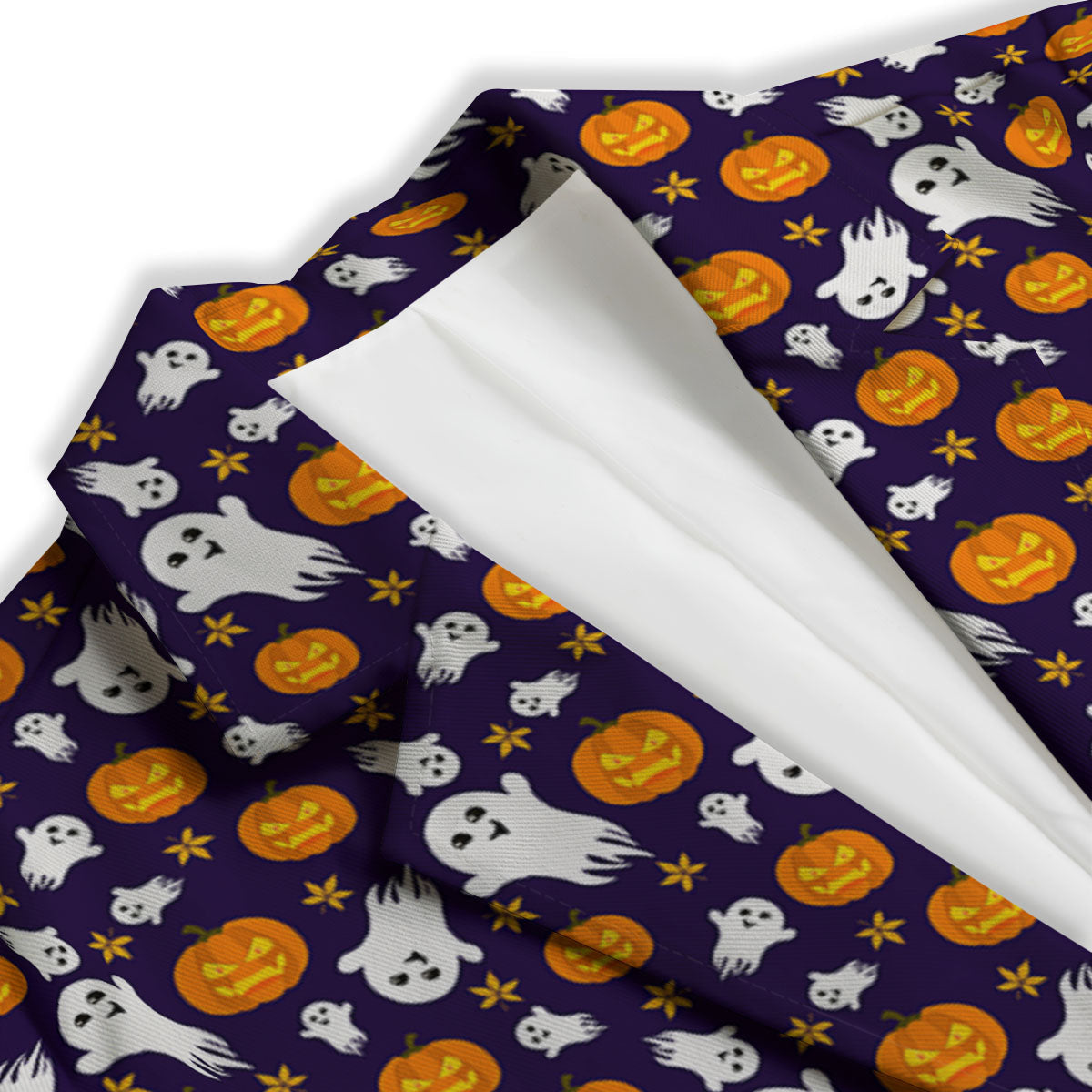 Pumpkin And Ghost Print Pattern Women's Blazer-grizzshop