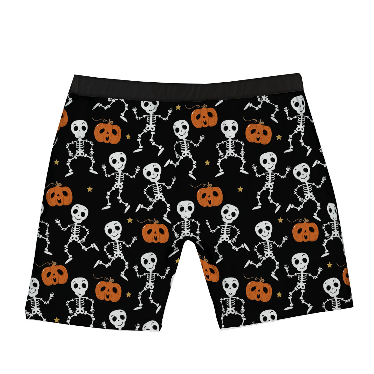 Pumpkin And Skeleton Halloween Print Boxer Briefs-grizzshop