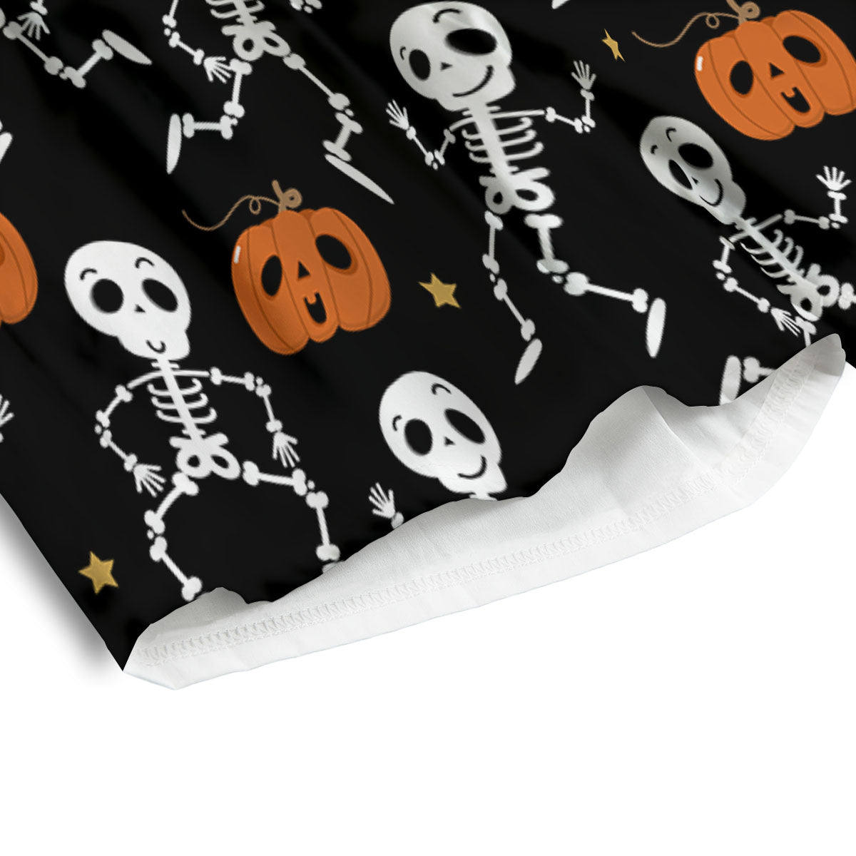 Pumpkin And Skeleton Halloween Print Men's Athletic Shorts