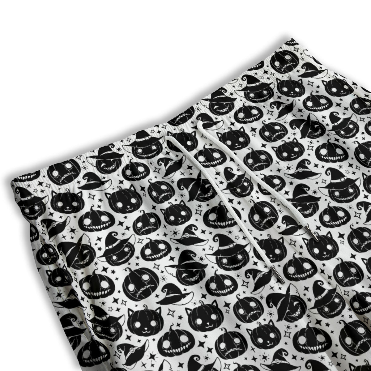 Pumpkin Black Halloween Print Pattern Men's Athletic Shorts