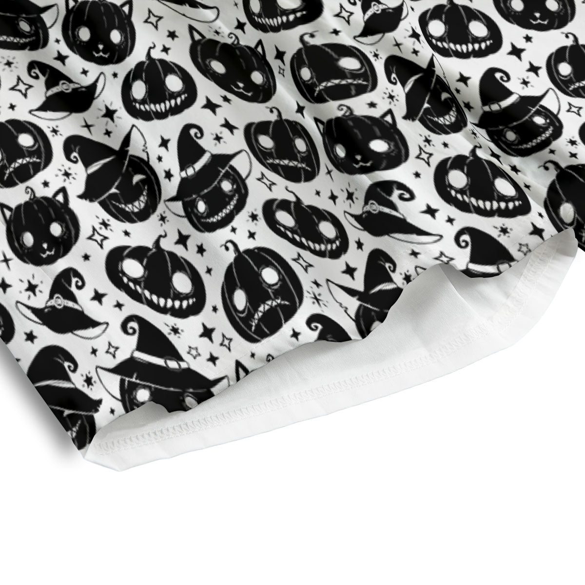 Pumpkin Black Halloween Print Pattern Men's Athletic Shorts