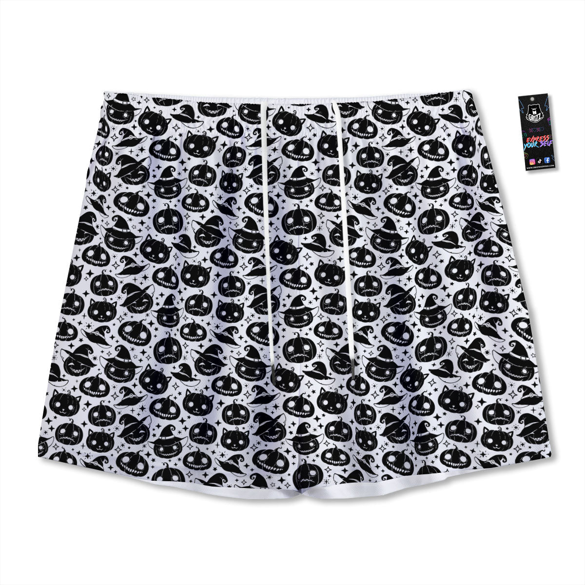 Pinscher Doberman Print Pattern Mesh Shorts
