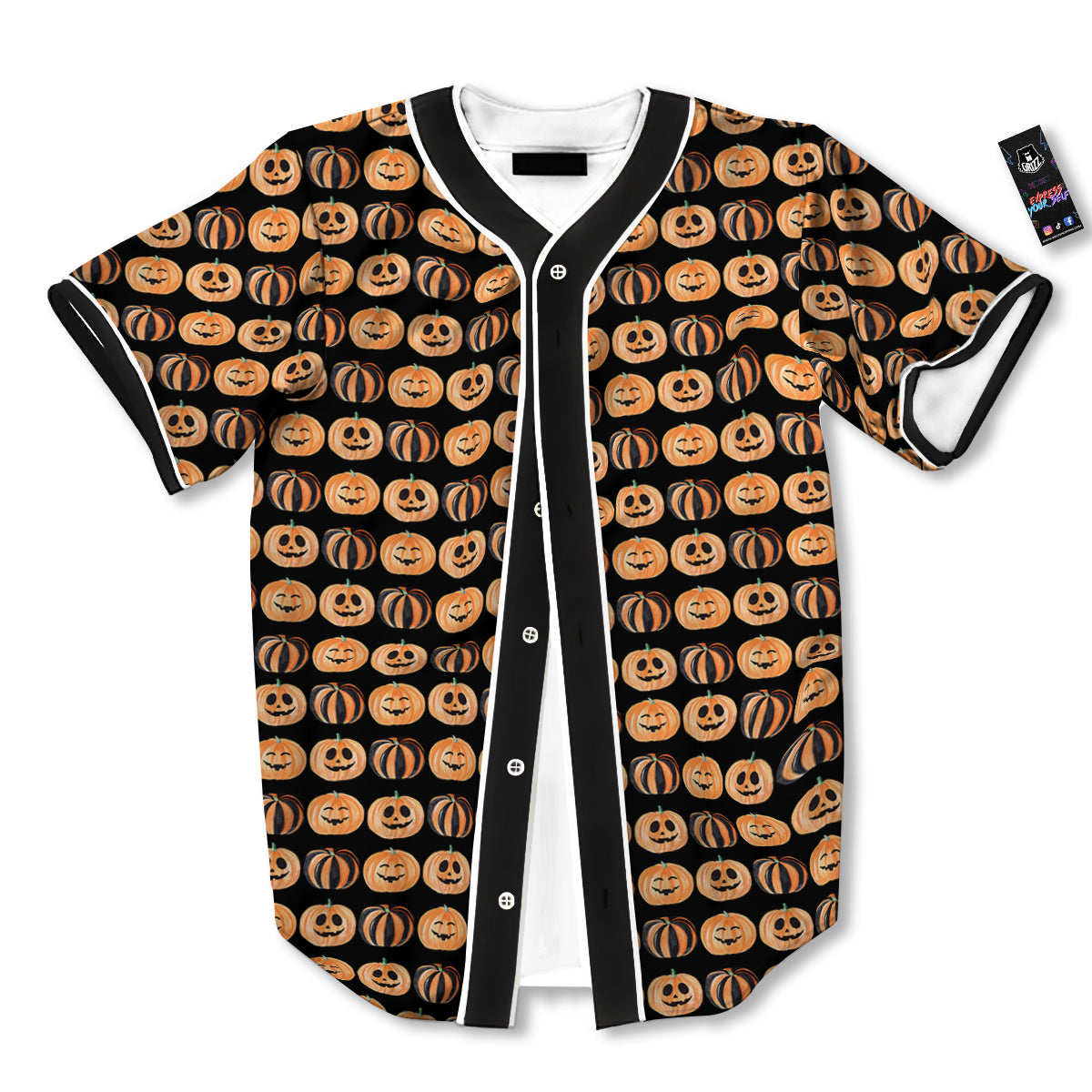 Pumpkin Cute Print Pattern Baseball Jersey-grizzshop