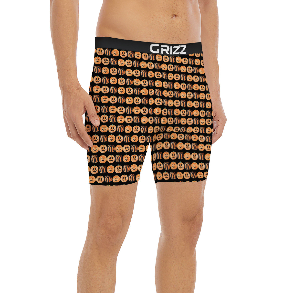 Pumpkin Cute Print Pattern Boxer Briefs-grizzshop