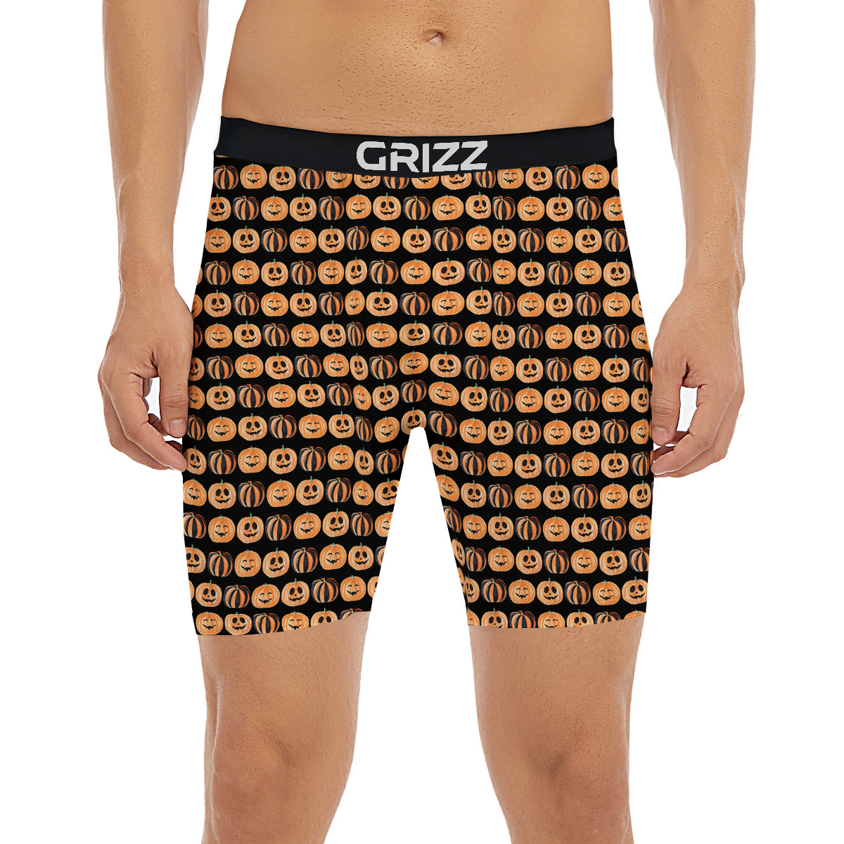 Pumpkin Cute Print Pattern Boxer Briefs-grizzshop