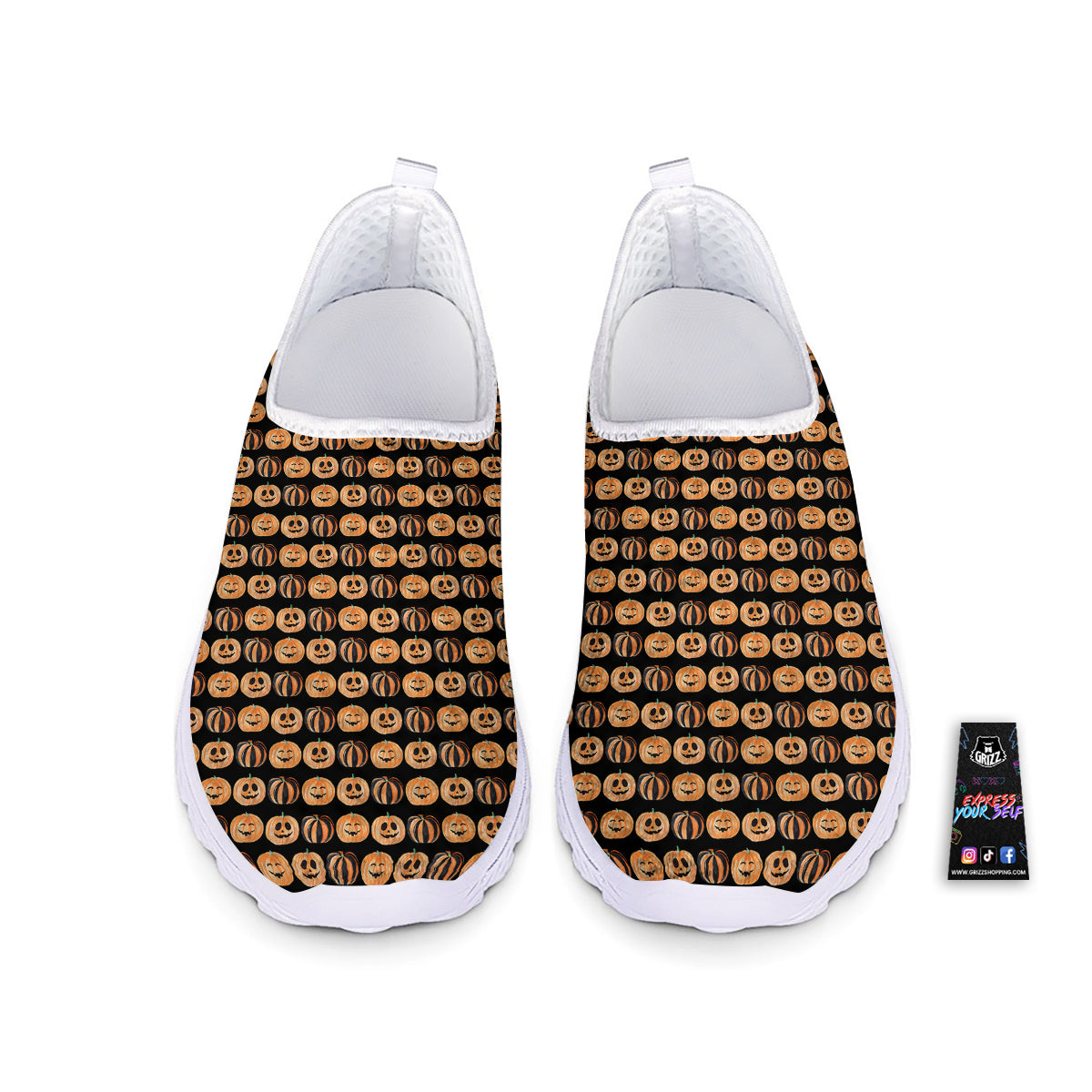 Pumpkin Cute Print Pattern Nurse Shoes-grizzshop