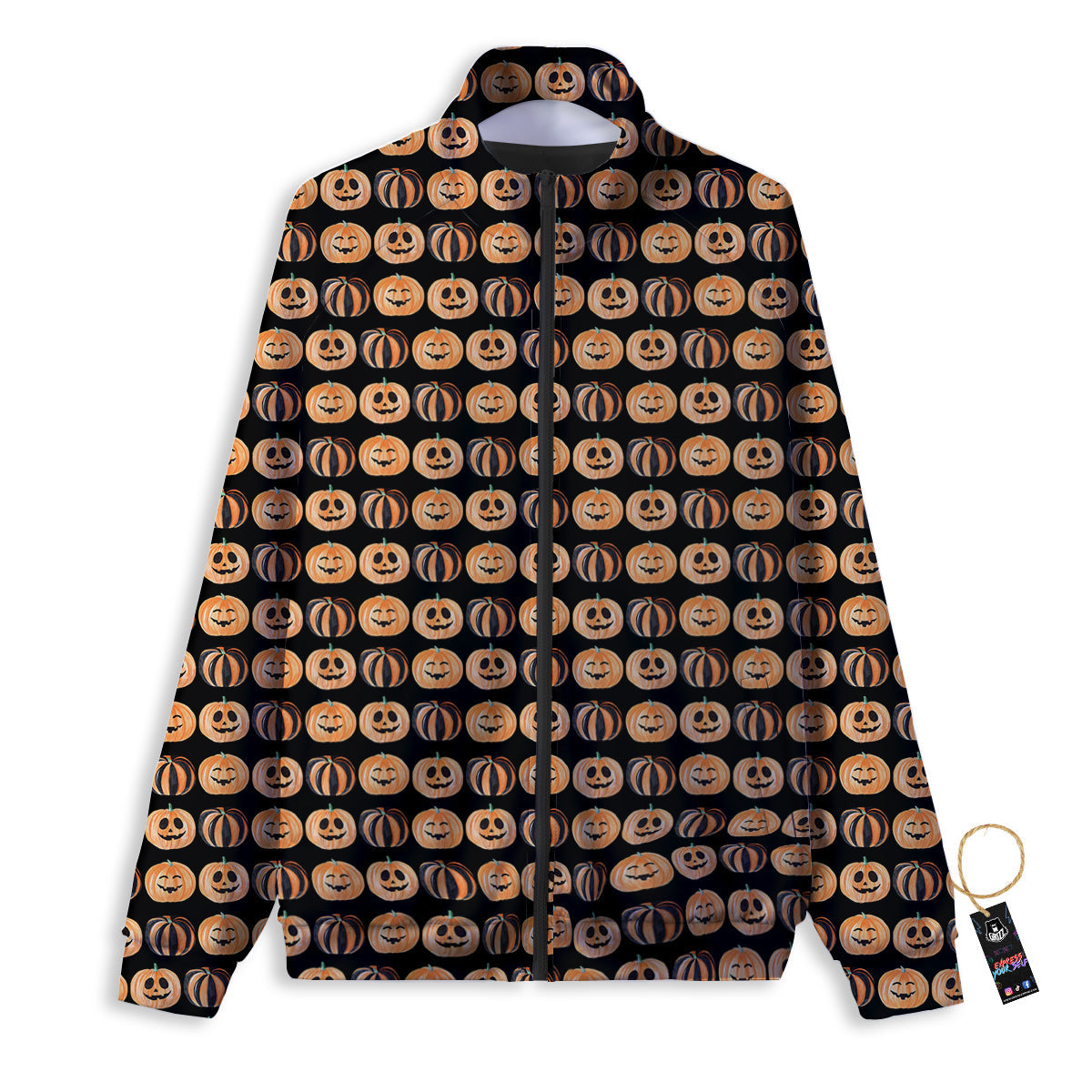 Pumpkin Cute Print Pattern Track Jacket-grizzshop
