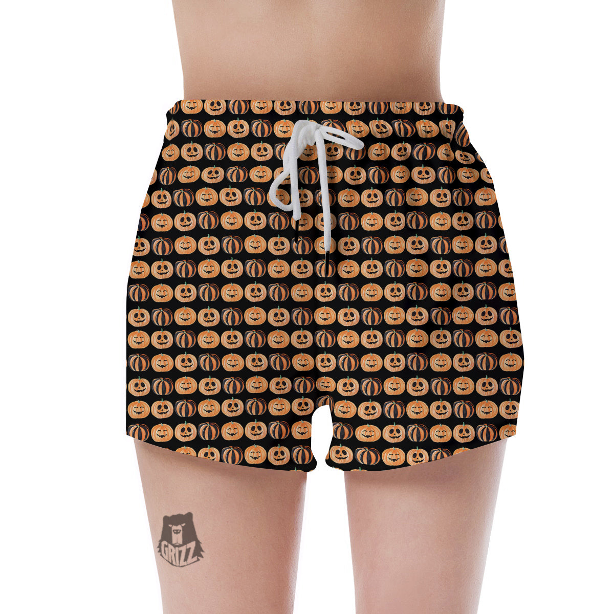Pumpkin Cute Print Pattern Women's Shorts-grizzshop