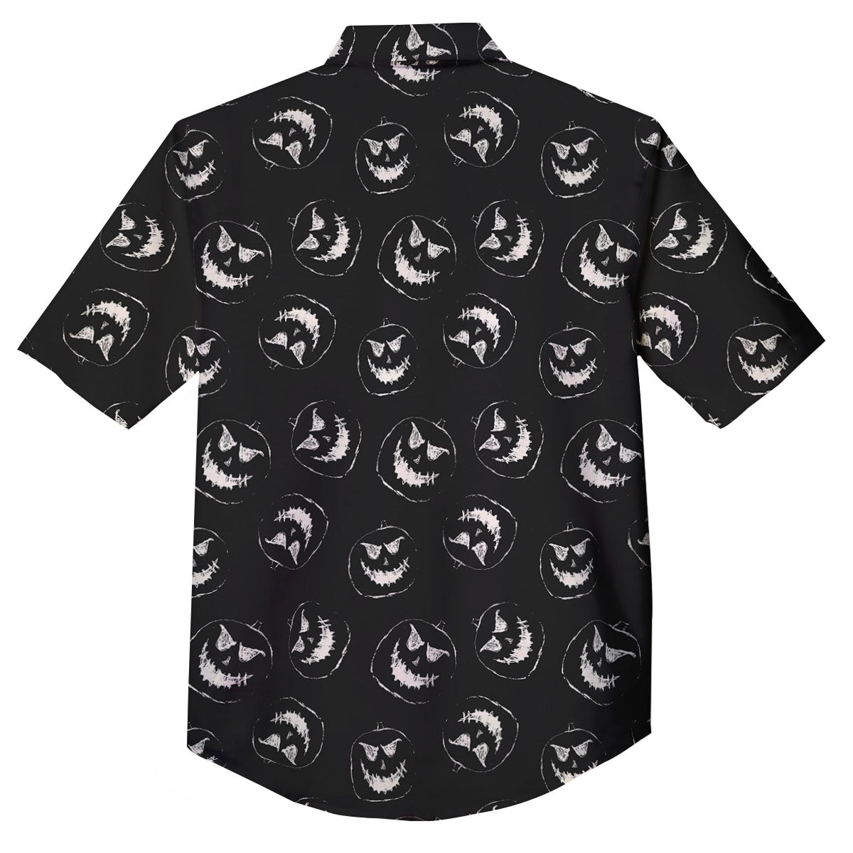 Pumpkin Faces Halloween Print Pattern Button Up Shirt-grizzshop