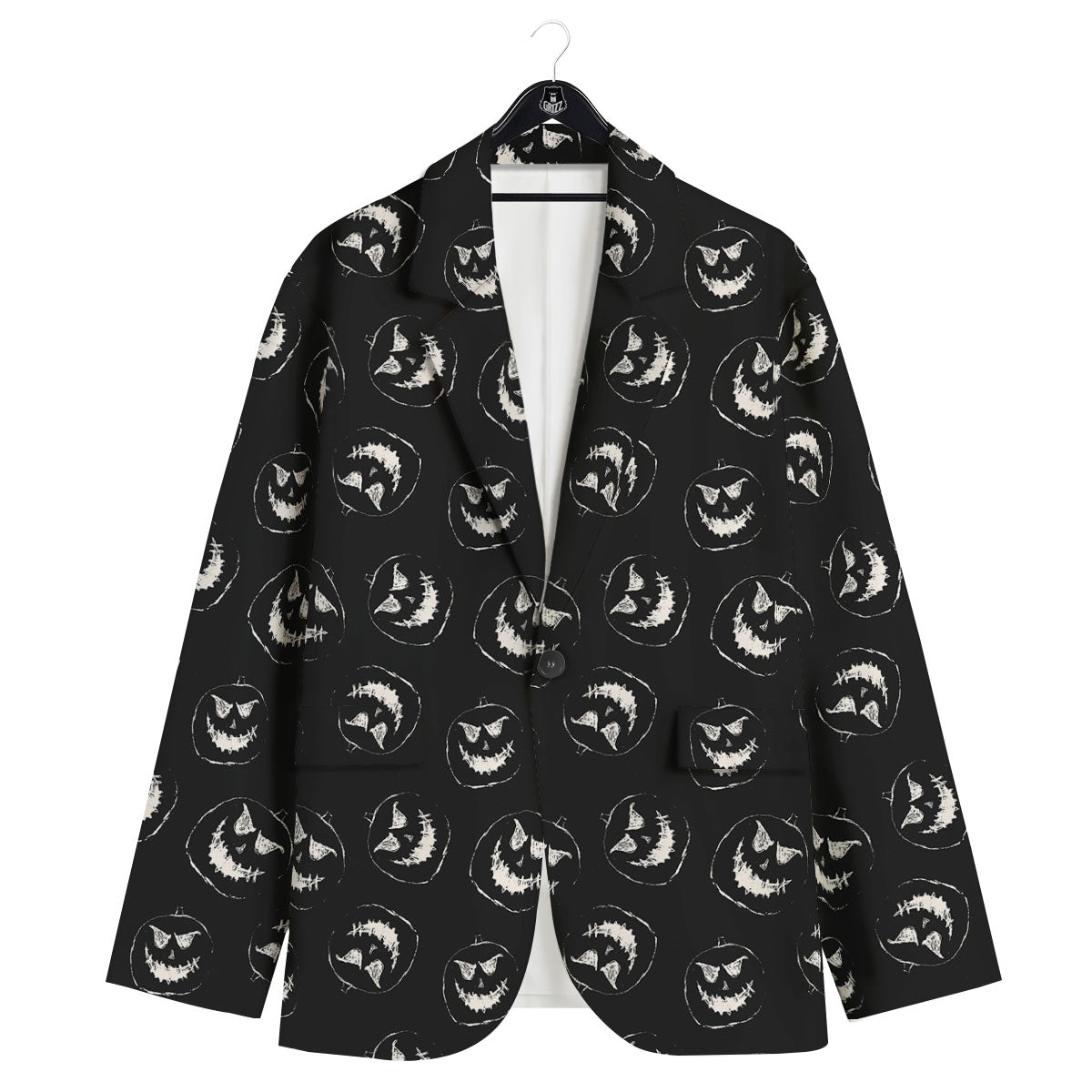 Pumpkin Faces Halloween Print Pattern Men's Sport Coat-grizzshop