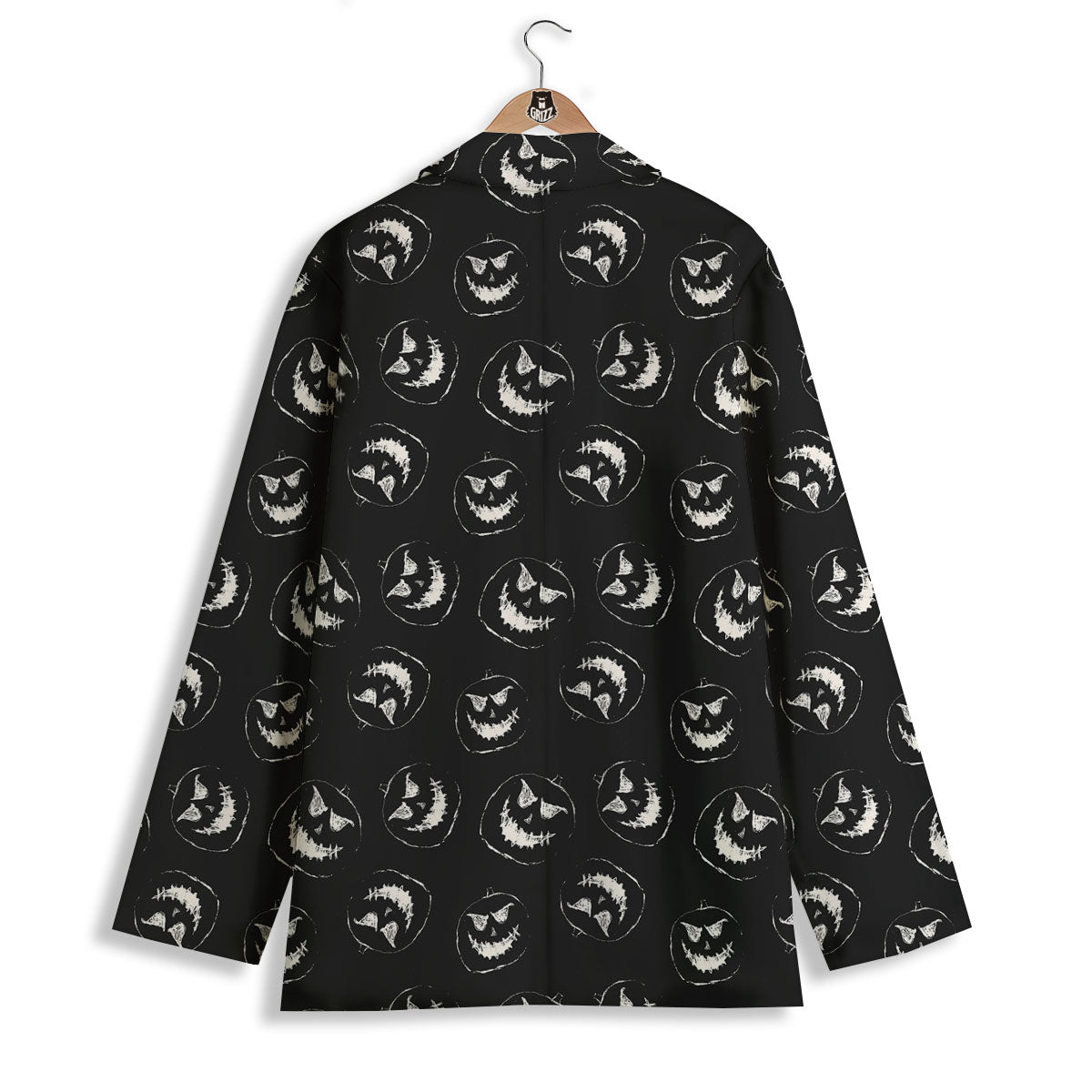 Pumpkin Faces Halloween Print Pattern Women's Blazer-grizzshop
