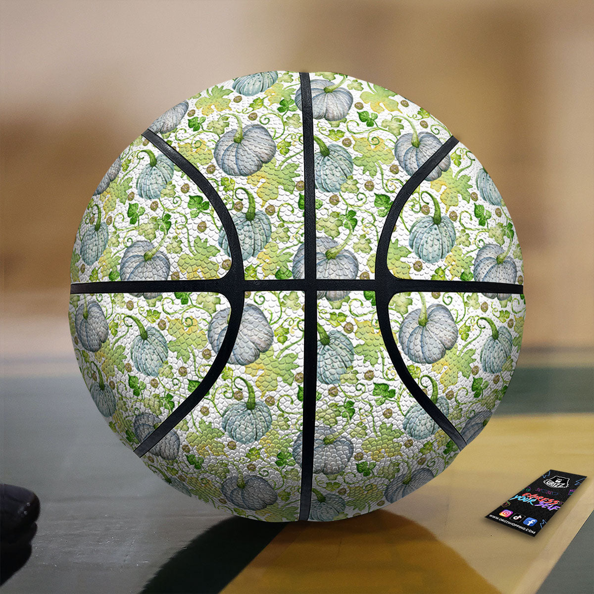 Pumpkin Green Print Pattern Basketball-grizzshop