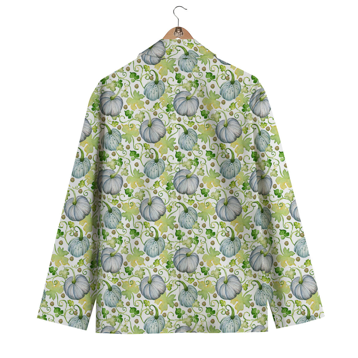 Pumpkin Green Print Pattern Men's Blazer-grizzshop