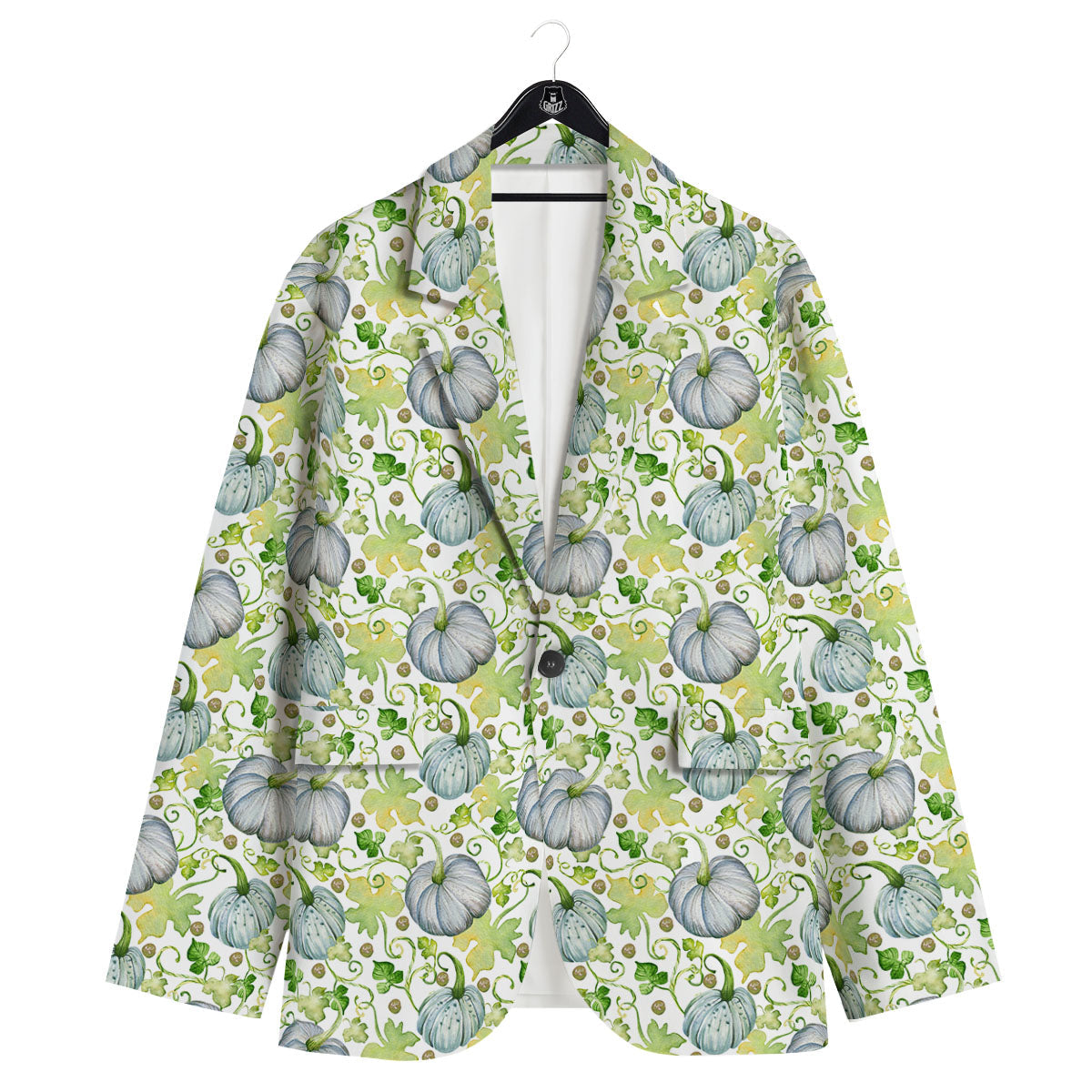 Pumpkin Green Print Pattern Men's Sport Coat-grizzshop