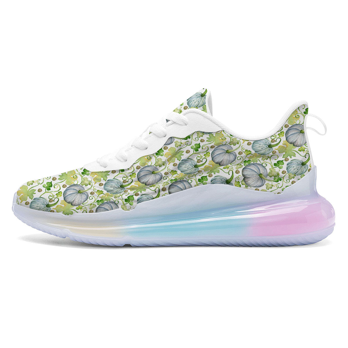 Pumpkin Green Print Pattern Running Sneakers-grizzshop