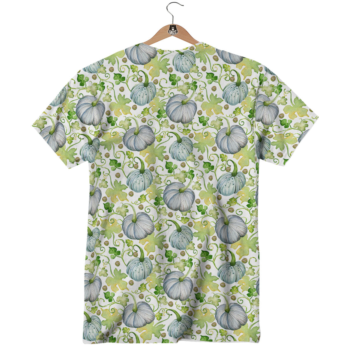 Pumpkin Green Print Pattern T-Shirt-grizzshop