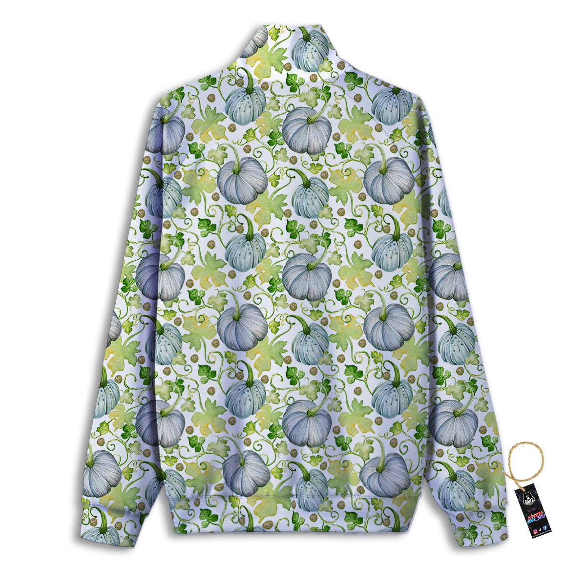 Pumpkin Green Print Pattern Track Jacket-grizzshop