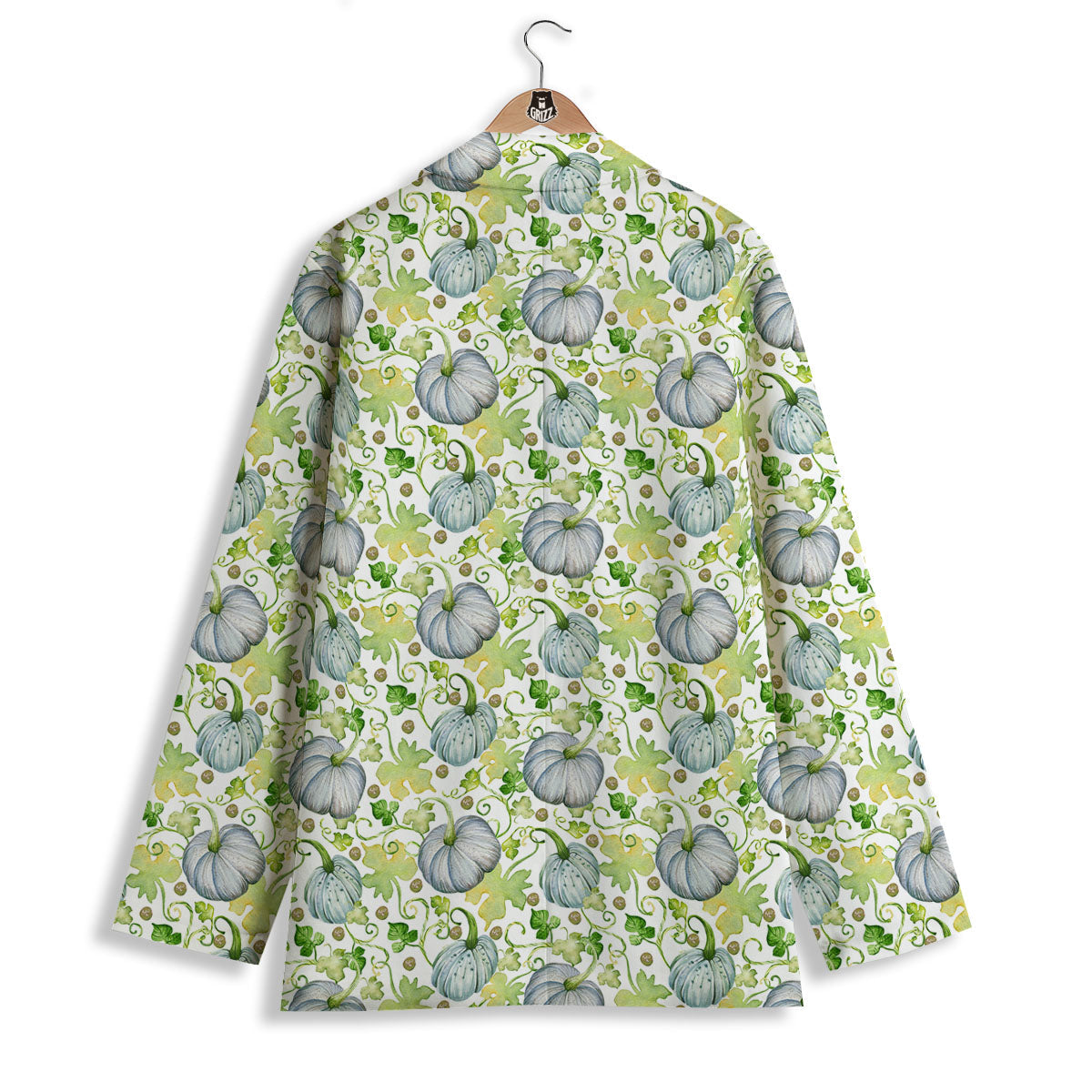 Pumpkin Green Print Pattern Women's Blazer-grizzshop