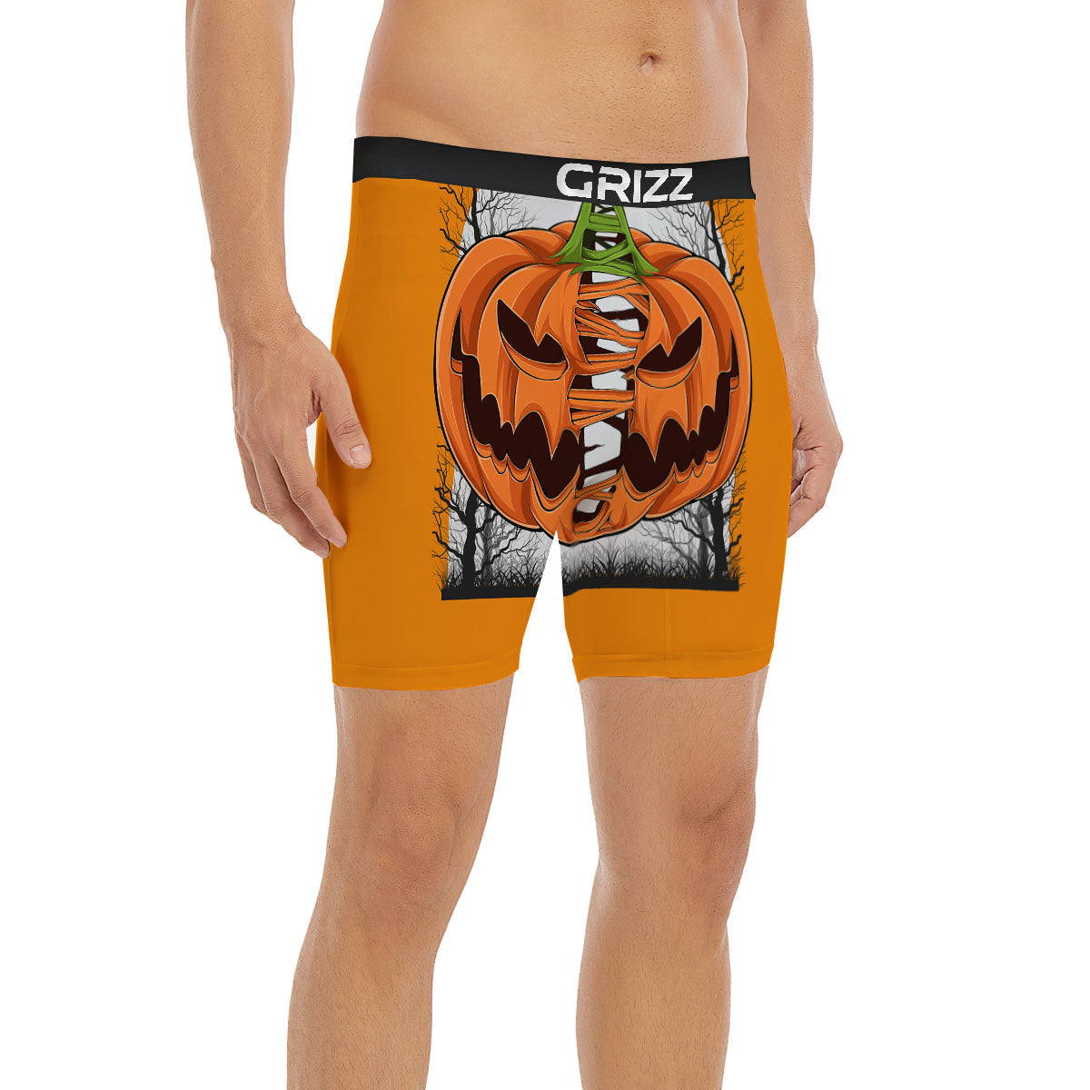 Pumpkin Halloween Character Print Boxer Briefs-grizzshop