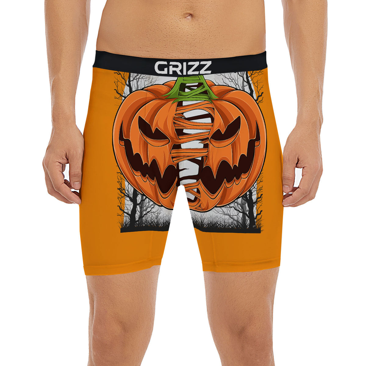 Pumpkin Halloween Character Print Boxer Briefs-grizzshop