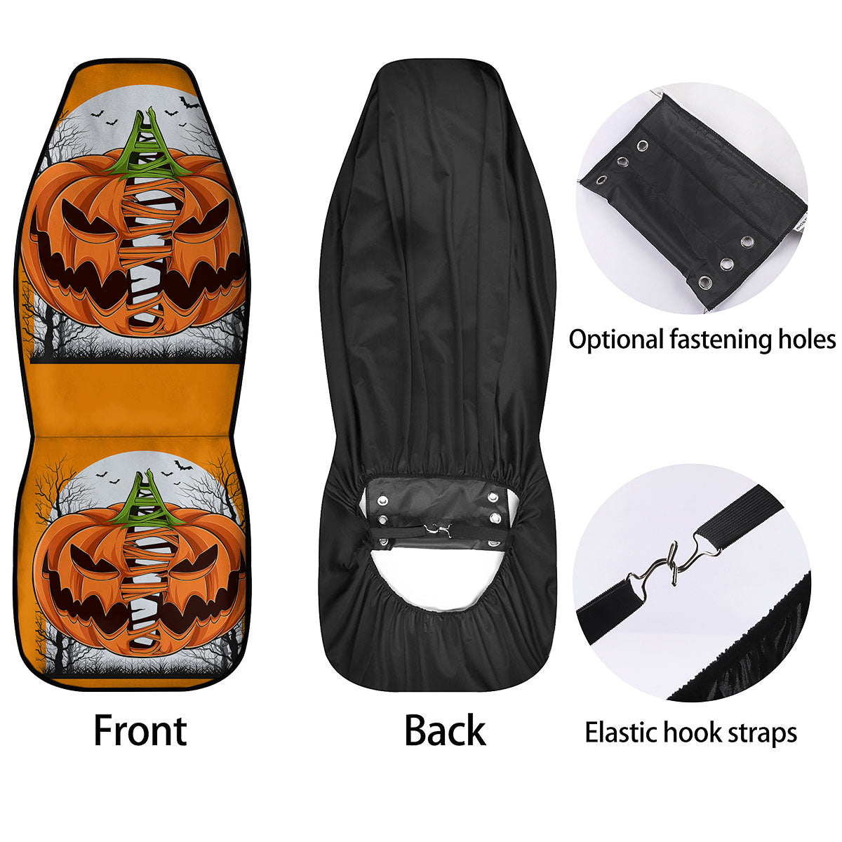 Pumpkin Halloween Character Print Car Seat Covers-grizzshop