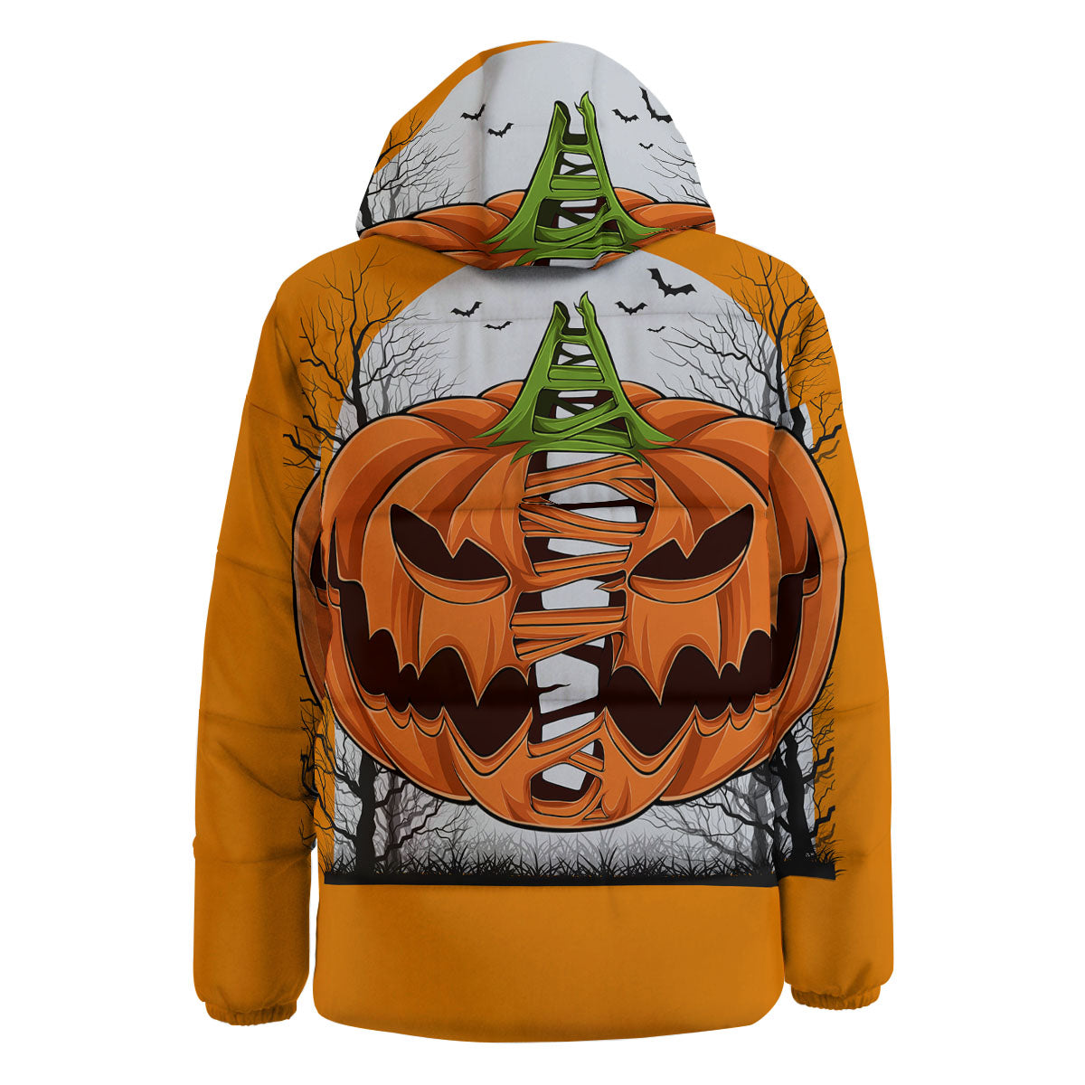 Pumpkin Halloween Character Print Down Jacket-grizzshop