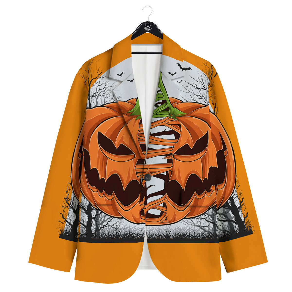 Pumpkin Halloween Character Print Men's Sport Coat-grizzshop