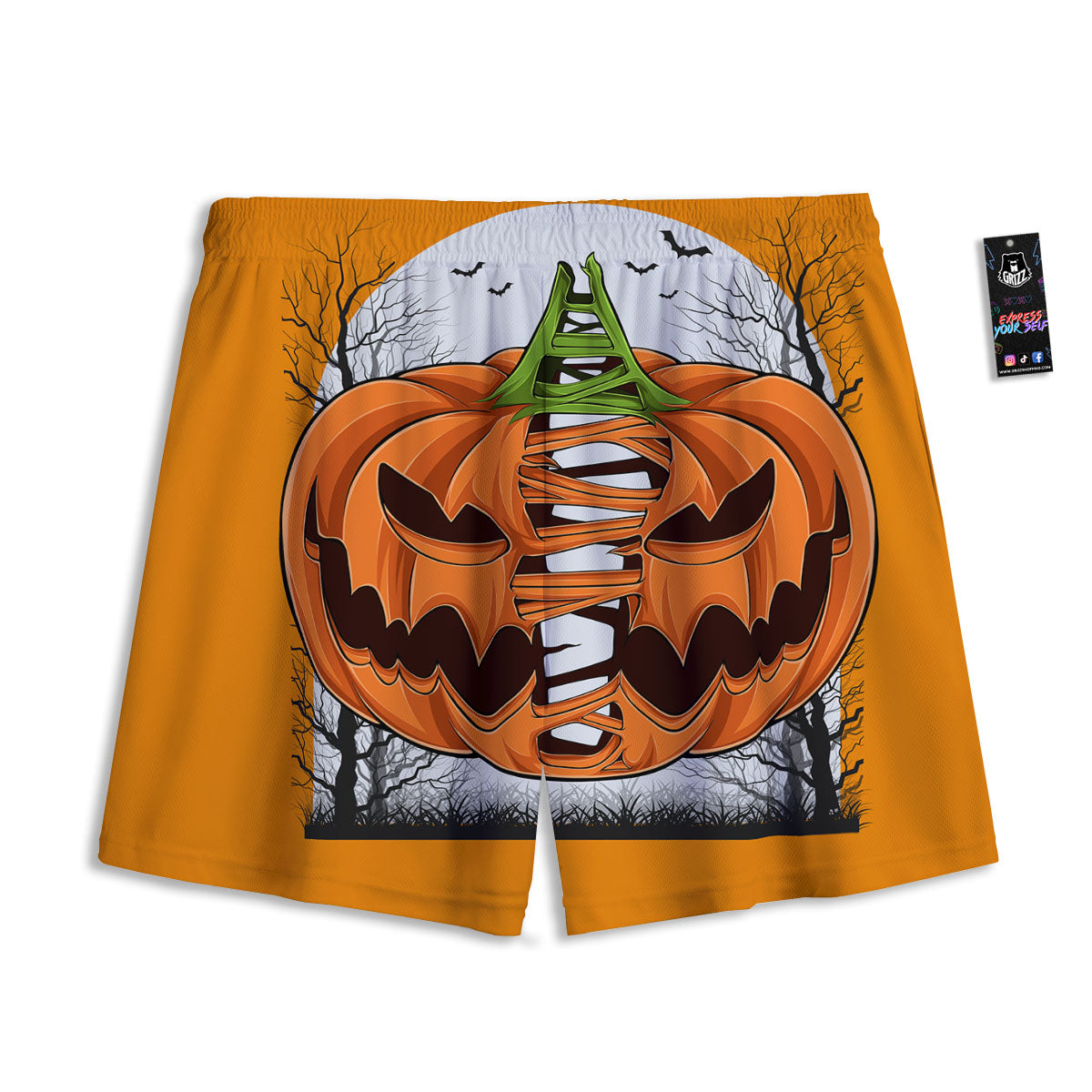 Prehistoric Plants And Dinosaur Print Mesh Shorts
