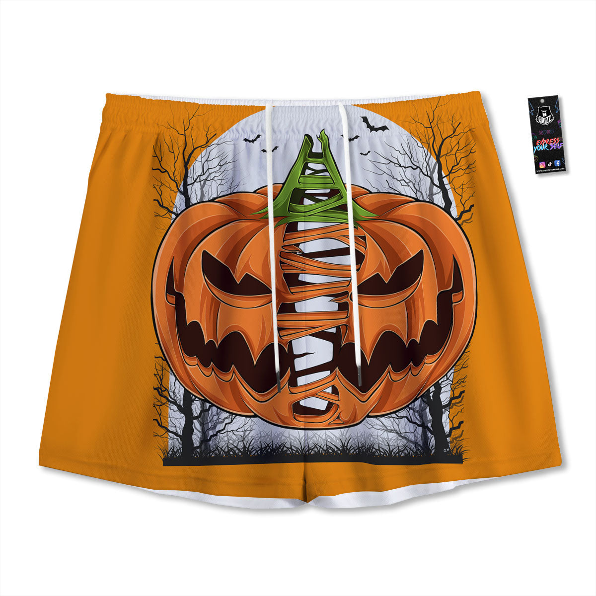 Prehistoric Plants And Dinosaur Print Mesh Shorts