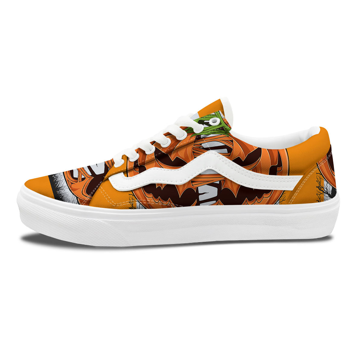 Pumpkin Halloween Character Print Skate Shoes-grizzshop