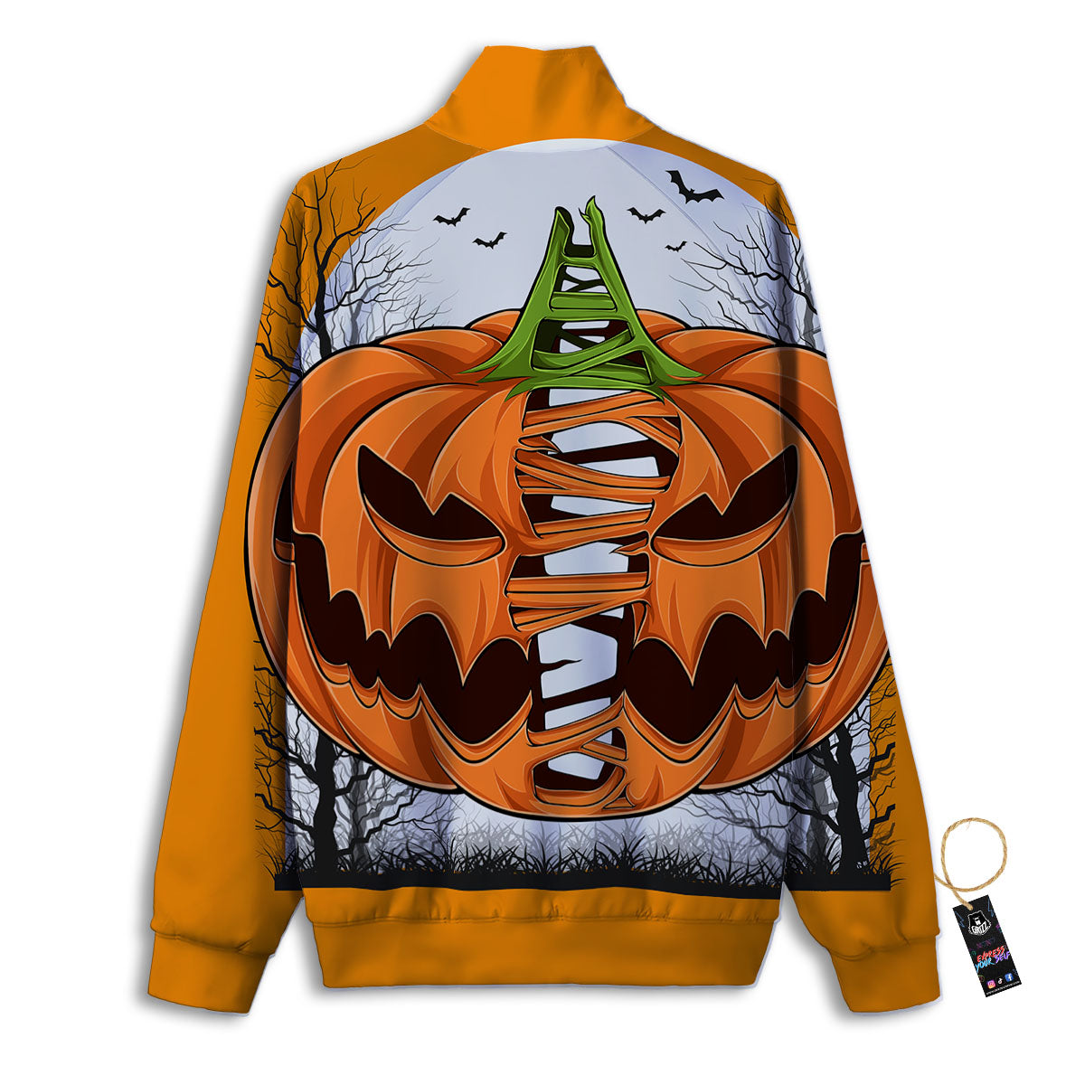 Pumpkin Halloween Character Print Track Jacket-grizzshop
