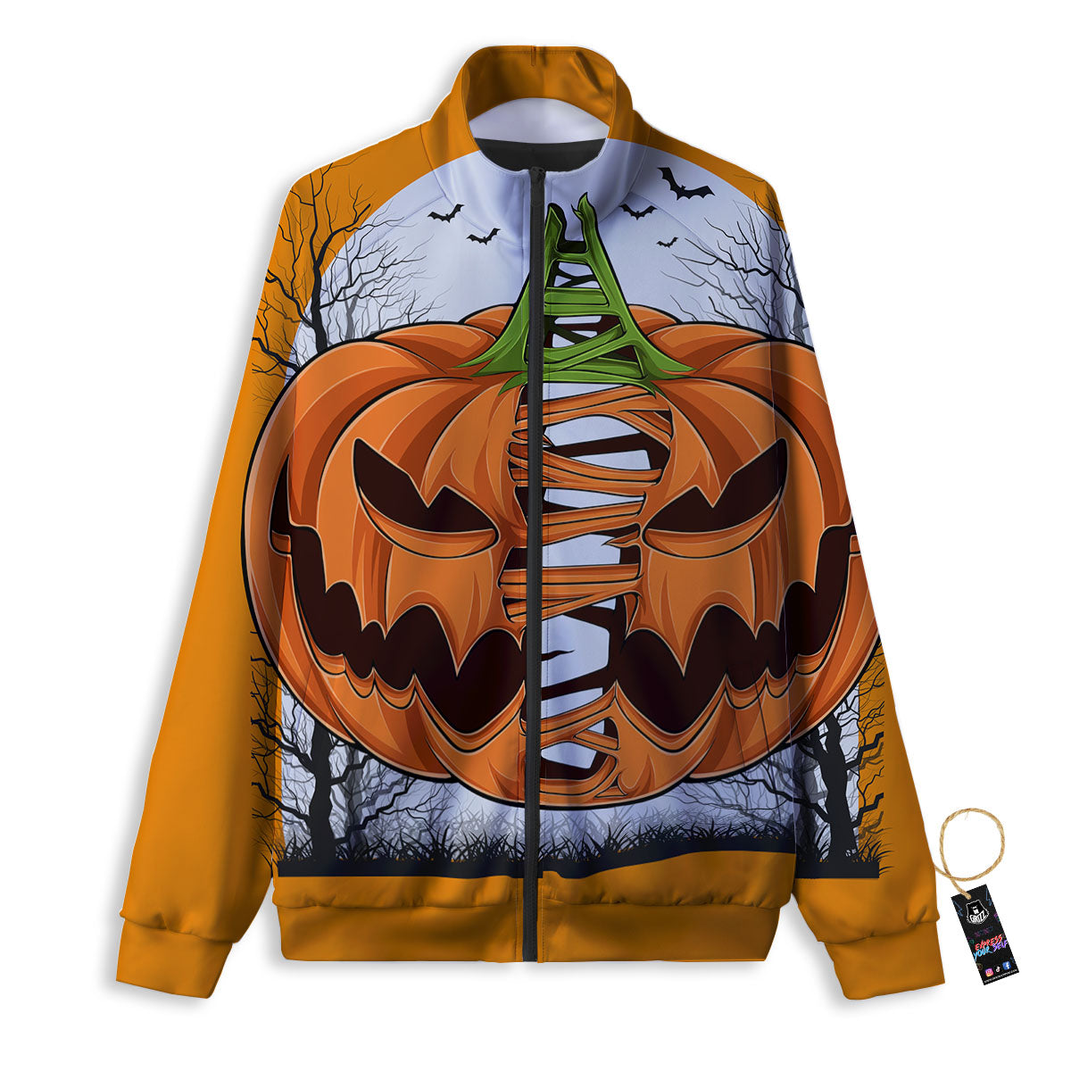 Pumpkin Halloween Character Print Track Jacket-grizzshop