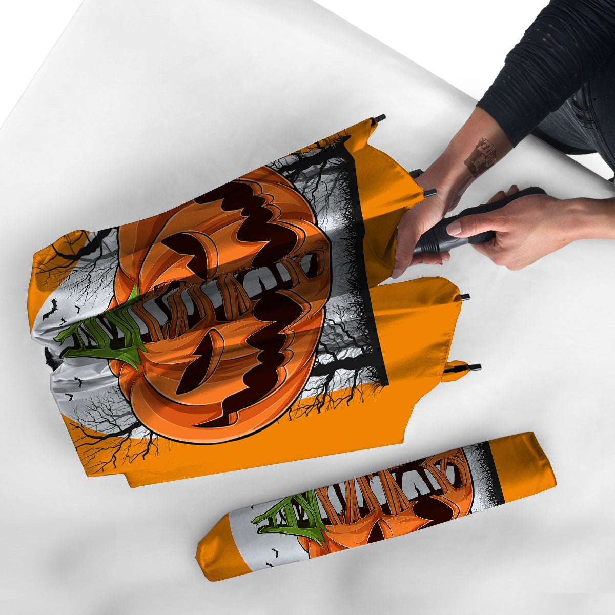 Pumpkin Halloween Character Print Umbrella-grizzshop