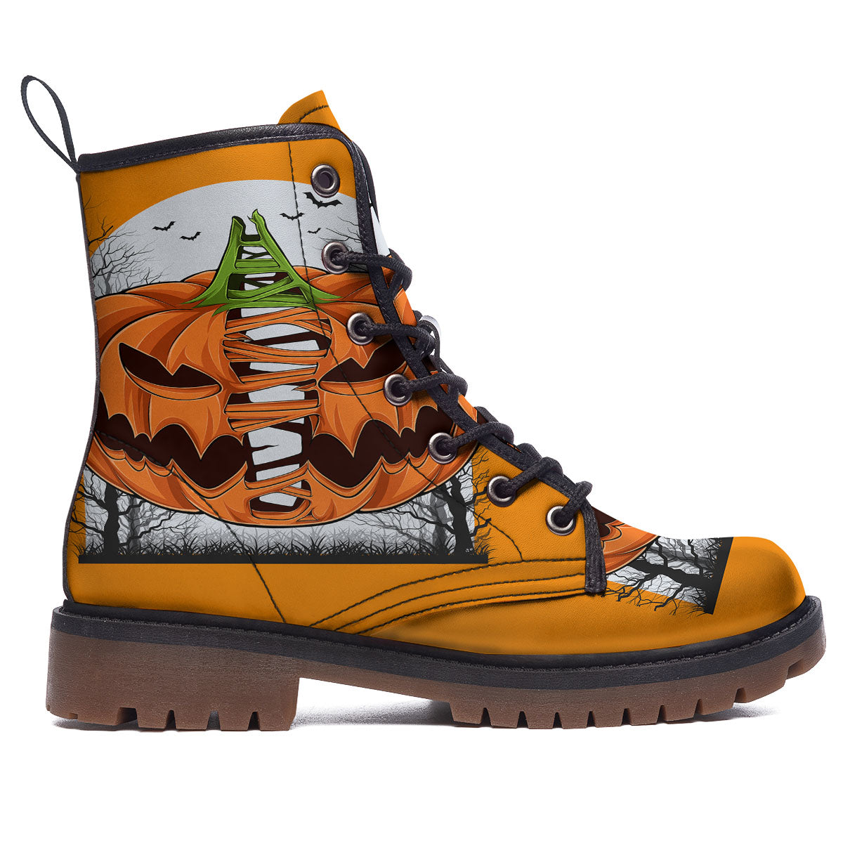 Pumpkin Halloween Character Print Work Boots-grizzshop