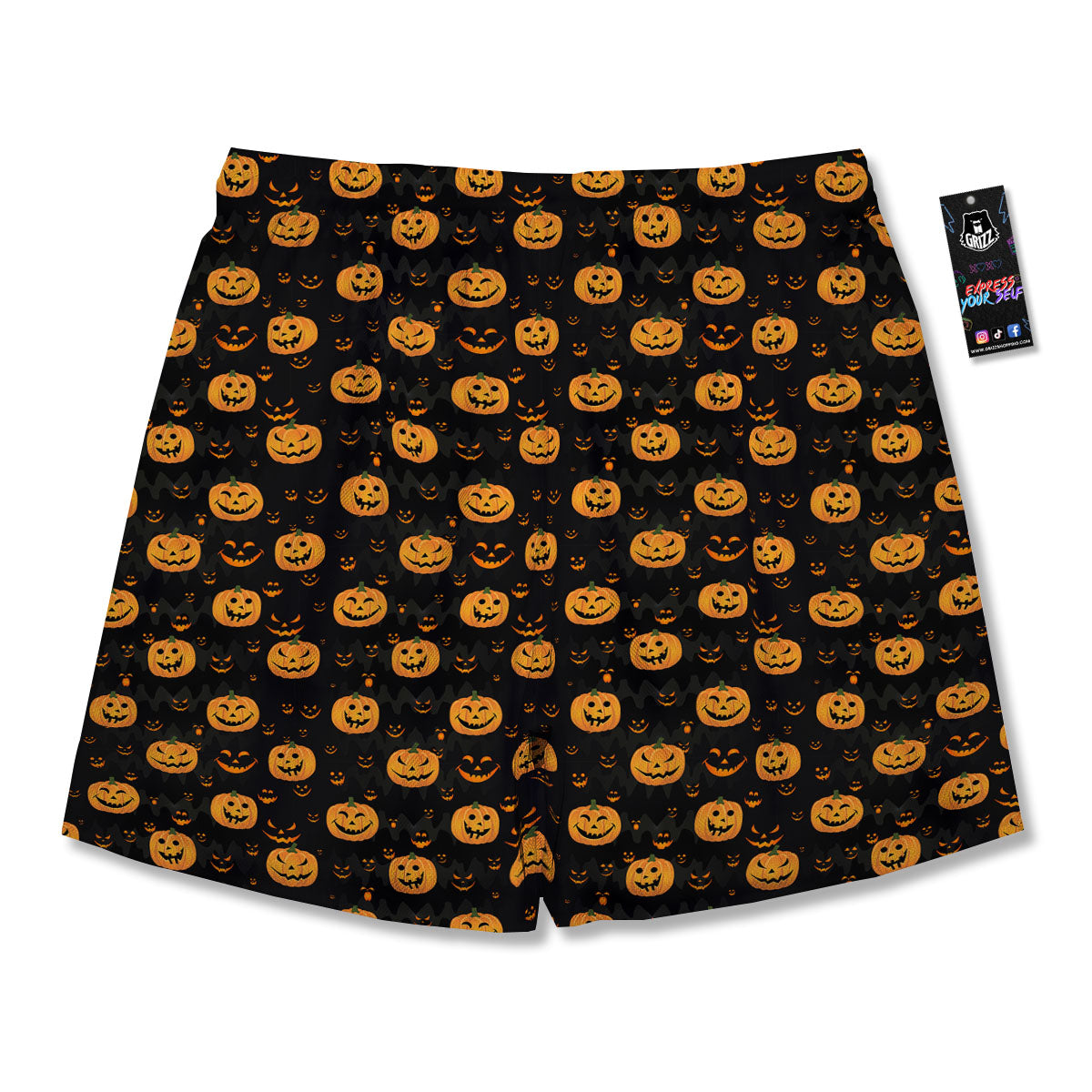 Pumpkin Halloween Fun Print Pattern Men's Running Shorts-grizzshop