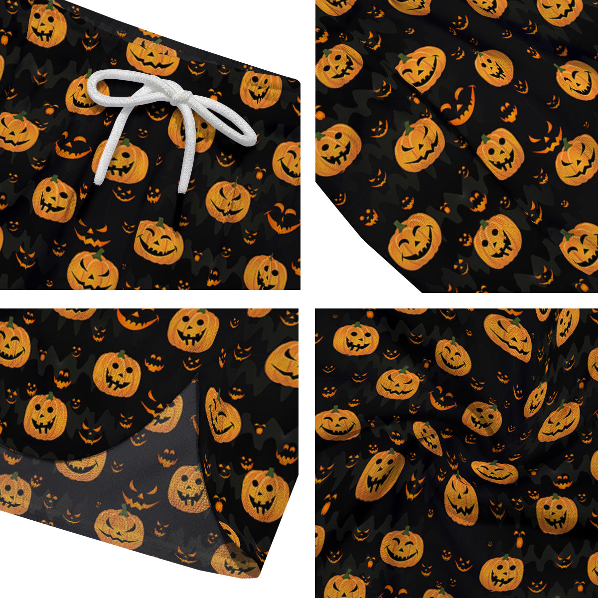 Pumpkin Halloween Fun Print Pattern Men's Running Shorts-grizzshop