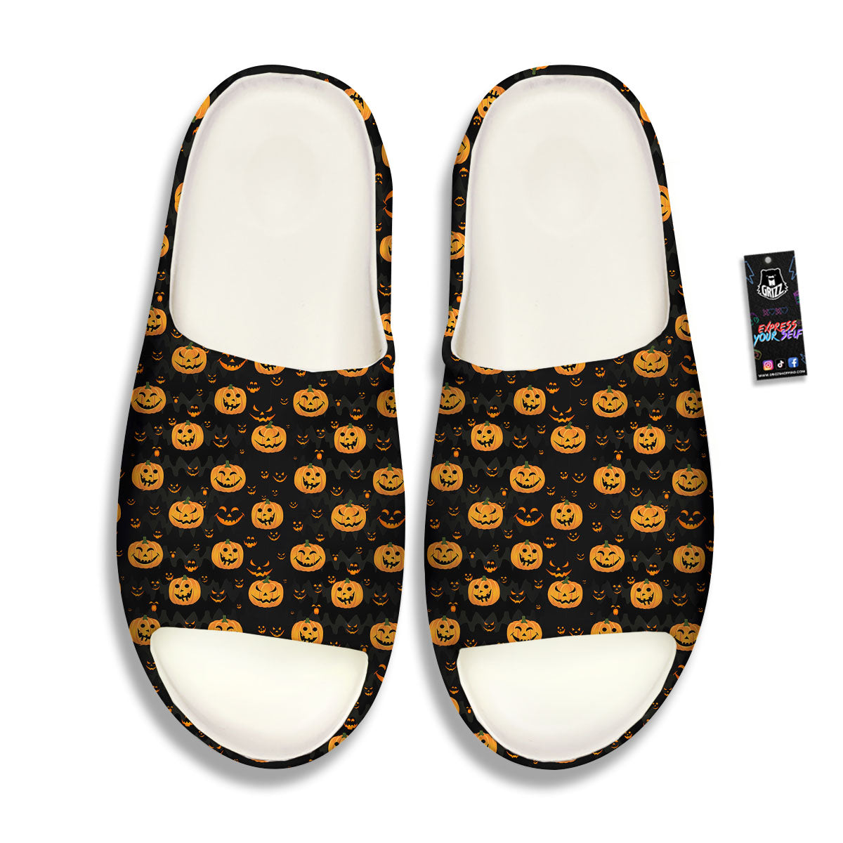 Pumpkin Halloween Fun Print Pattern Sandals-grizzshop