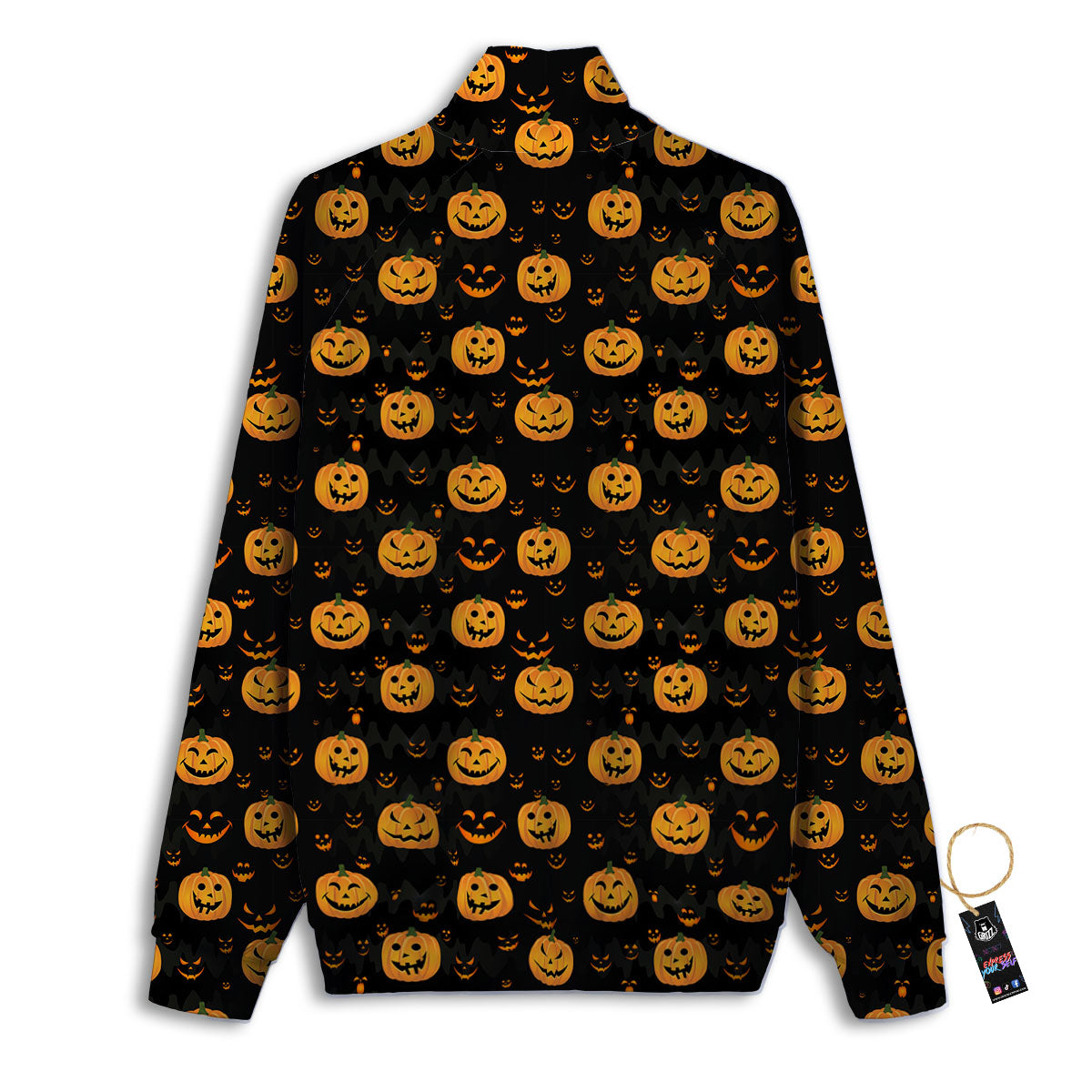 Pumpkin Halloween Fun Print Pattern Track Jacket-grizzshop