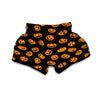 Pumpkin Halloween Pattern Print Muay Thai Boxing Shorts-grizzshop