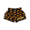 Pumpkin Halloween Pattern Print Muay Thai Boxing Shorts-grizzshop