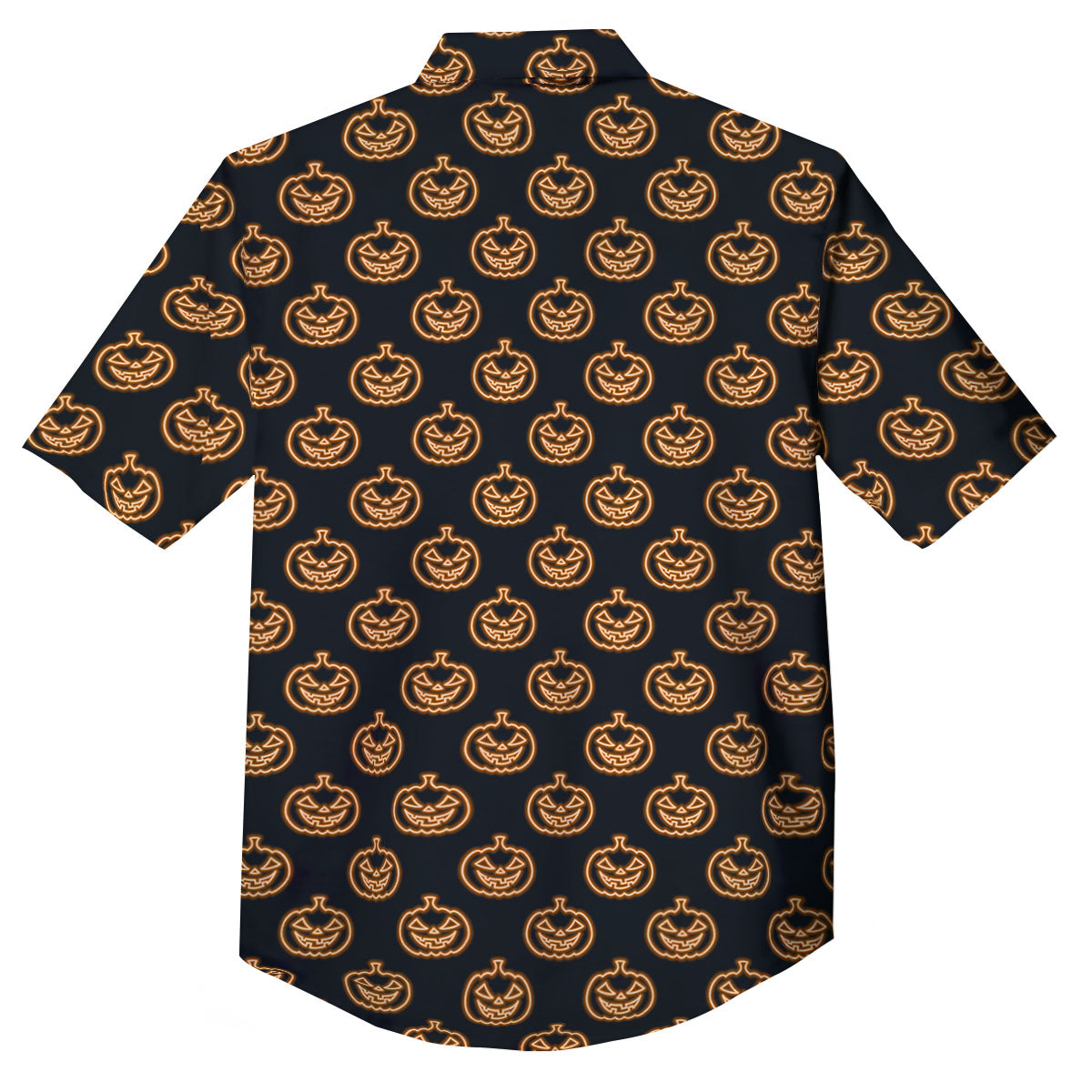 Pumpkin Halloween Print Pattern Button Up Shirt-grizzshop